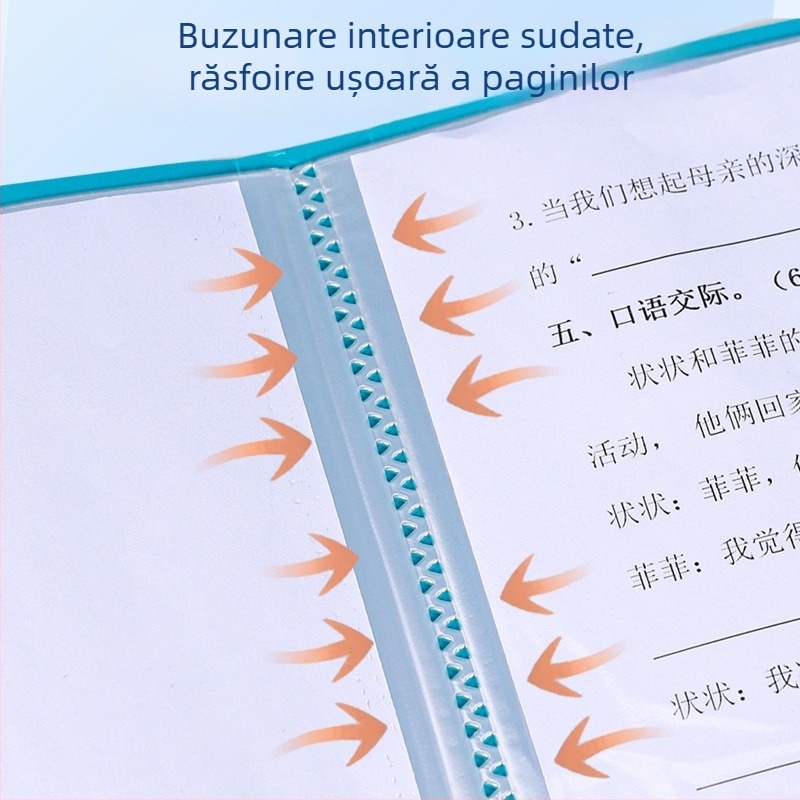 Mapă A4 pentru documente cu organizator de fișiere, pentru studenți și birou
