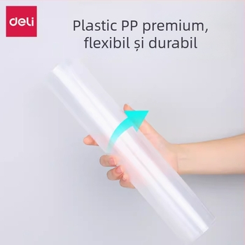 Deli 5706 dosar de documente tip L, dosar din plastic pentru documente, 1–10 foi, set de 10 bucăți