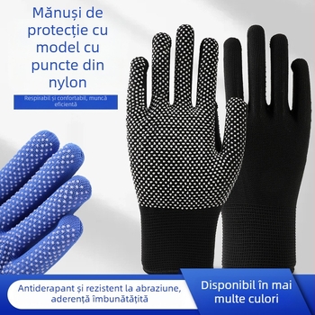 Mănuși de protecție din nailon, anti-derapante, subțiri, 13 fire, pentru șoferi și grădinărit, acoperire integrală a palmei