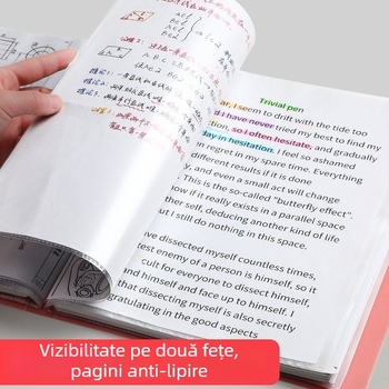 Mapă A4 de depozitare, cu pagini transparente, pentru partituri și lucrări ale elevilor