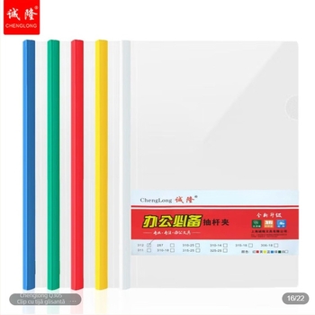 Chenglong dosar A4 Transparent pentru documente cu clemă din plastic și fermoar – 10 buc