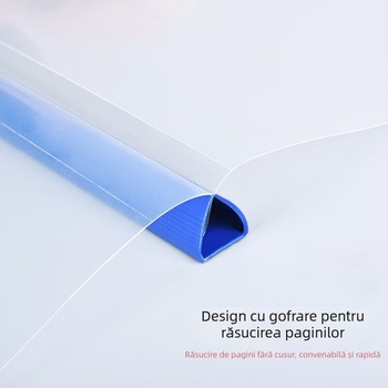 Chenglong dosar A4 Transparent pentru documente cu clemă din plastic și fermoar – 10 buc