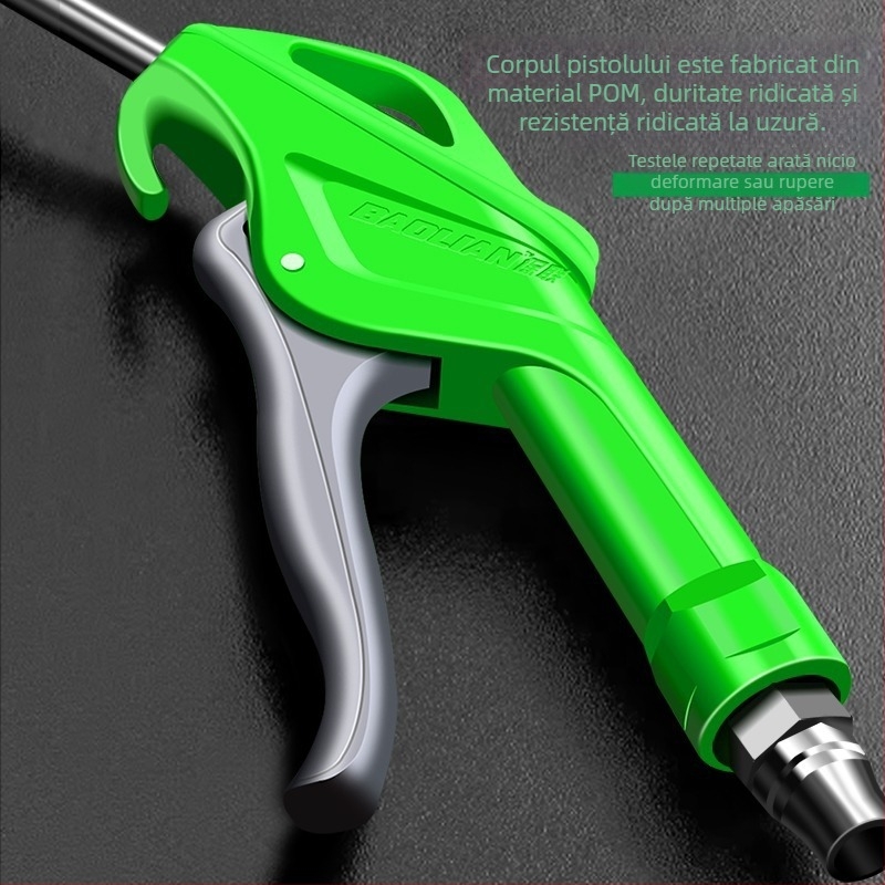 Pușcă industrială de suflare a prafului, cu presiune înaltă, pentru curățarea calculatoarelor și a camioanelor; unealtă de curățare cu aer pneumatic.