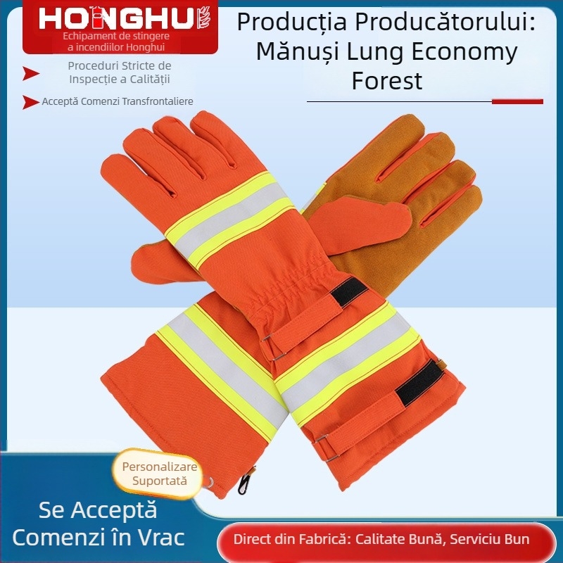 Mănuși lungi, rezistente, pentru intervenții în pădure și intervenții de urgență la incendii
