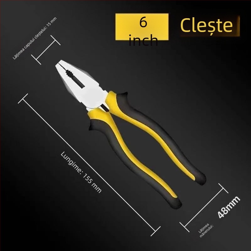 Clește multifuncțional pentru cabluri, nivel industrial, cu nas lung și tăiere diagonală, pentru electricieni