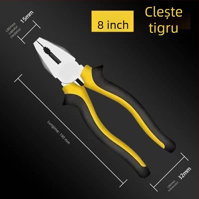 Clește multifuncțional pentru cabluri, nivel industrial, cu nas lung și tăiere diagonală, pentru electricieni