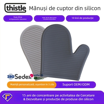 Mănuși de bucătărie din silicon izolante, groase, personalizate pentru protecție termică