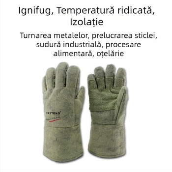 Mănuși rezistente la temperaturi înalte, din Kevlar, izolație termică, pentru utilizare industrială (până la 500°C)