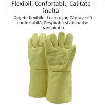 Mănuși rezistente la temperaturi înalte, din Kevlar, izolație termică, pentru utilizare industrială (până la 500°C)