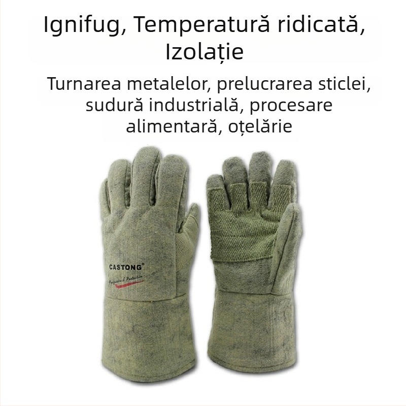 Mănuși rezistente la temperaturi înalte, din Kevlar, izolație termică, pentru utilizare industrială (până la 500°C)