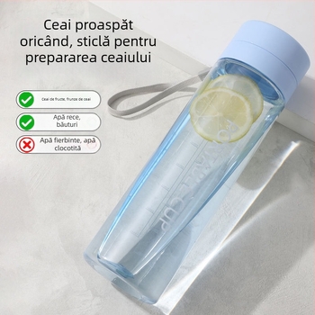 Pahar din plastic minimalist, cu capacitate mare și snur de purtare, pentru exterior, sport, rezistent la cădere