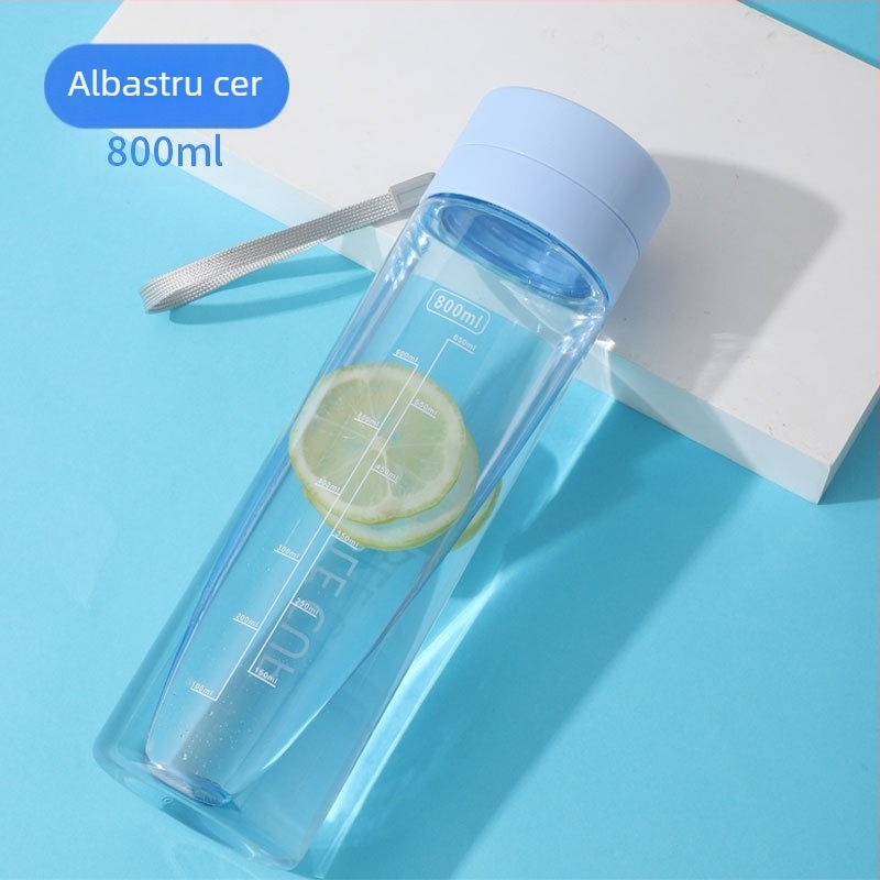 Pahar din plastic minimalist, cu capacitate mare și snur de purtare, pentru exterior, sport, rezistent la cădere