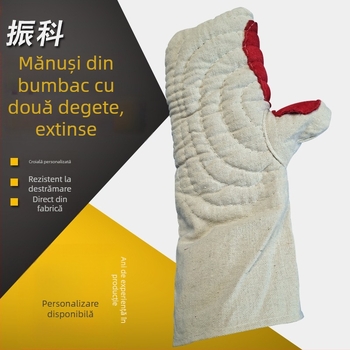 Mănuși de lucru din pânză și bumbac, groase și prelungite, rezistente la temperaturi înalte, căptușite cu bumbac