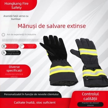 Mănuși lungi din aramidă și bumbac, cu două fețe, rezistente la temperaturi înalte, pentru stingerea incendiilor forestiere și intervenții de salvare