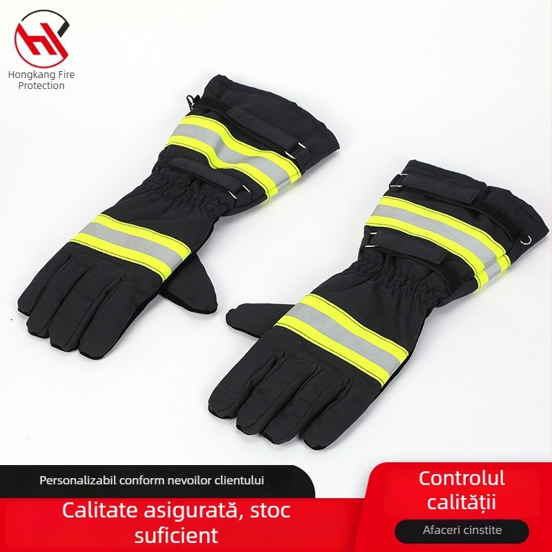 Mănuși lungi din aramidă și bumbac, cu două fețe, rezistente la temperaturi înalte, pentru stingerea incendiilor forestiere și intervenții de salvare