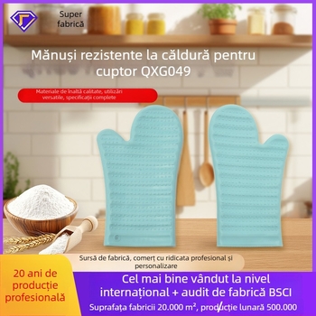 Mănuși izolante din silicon pentru cuptor, rezistente la temperaturi înalte, anti-arsuri, bucătărie