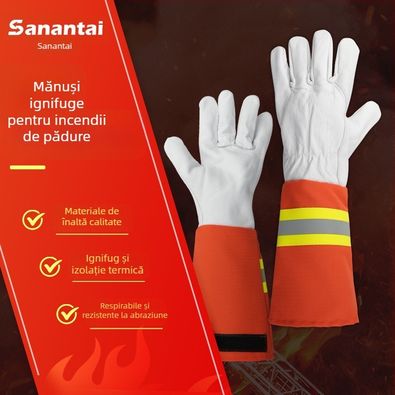 Mănuși de pompieri pentru incendii forestiere – rezistente la uzură, izolație termică, protecție pentru intervenții de salvare