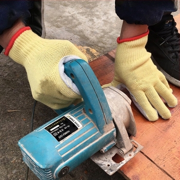 Mănuși de lucru industriale din aramidă și piele de vițel, rezistente la temperaturi înalte, cu protecție împotriva focului, tăierii, perforării, abraziunii și uleiului.