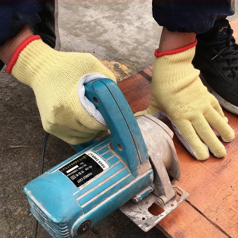 Mănuși de lucru industriale din aramidă și piele de vițel, rezistente la temperaturi înalte, cu protecție împotriva focului, tăierii, perforării, abraziunii și uleiului.