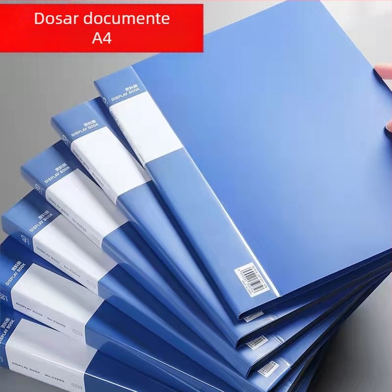 Dosar A4 cu buzunare transparente în mai multe straturi pentru documente și foi de examen