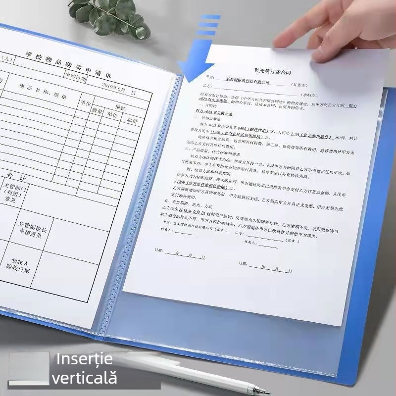 Dosar A4 cu buzunare transparente în mai multe straturi pentru documente și foi de examen