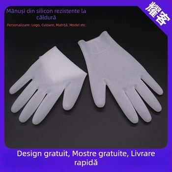 Mănuși din silicon personalizabile, rezistente la temperaturi înalte, pentru uz casnic, silicon de calitate alimentară, cu protecție antiaderentă îngroșate