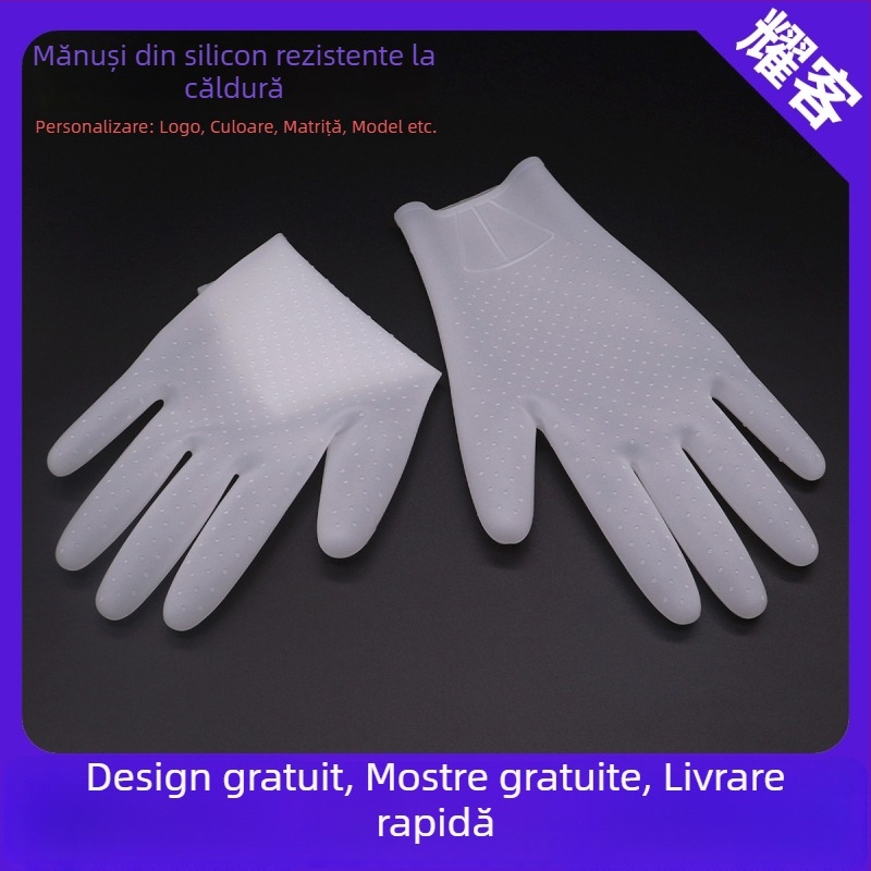 Mănuși din silicon personalizabile, rezistente la temperaturi înalte, pentru uz casnic, silicon de calitate alimentară, cu protecție antiaderentă îngroșate