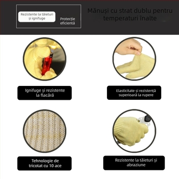 Mănuși din aramidă rezistente la temperaturi înalte pentru BBQ, cuptor și cuptor cu microunde; protecție împotriva arsurilor