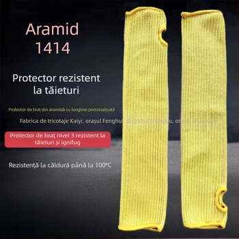 Manșete de protecție din aramidă Kevlar, izolație termică și rezistență la foc, pentru reparații auto, sudură și industrie a sticlei; rezistente la uzură, respirabile, antiderapante; protecție la tăiere cu cinci niveluri