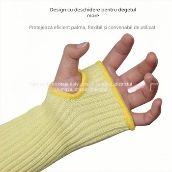 Manșete de protecție din aramidă Kevlar, izolație termică și rezistență la foc, pentru reparații auto, sudură și industrie a sticlei; rezistente la uzură, respirabile, antiderapante; protecție la tăiere cu cinci niveluri
