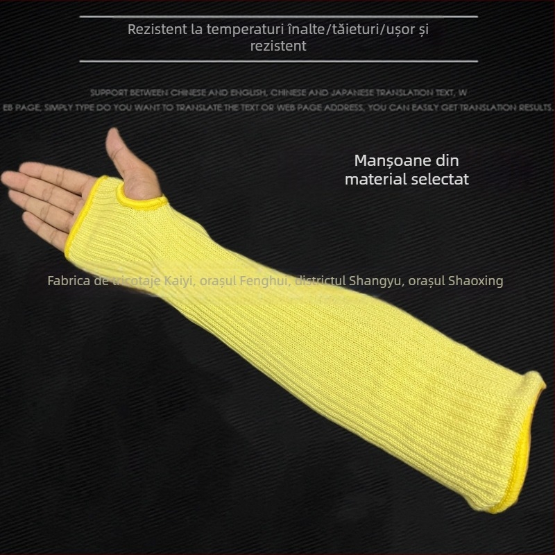 Manșete de protecție din aramidă Kevlar, izolație termică și rezistență la foc, pentru reparații auto, sudură și industrie a sticlei; rezistente la uzură, respirabile, antiderapante; protecție la tăiere cu cinci niveluri