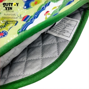 SUSTOY Mănuși izolante pentru bucătărie, 28 cm, lungi, rezistente la temperaturi înalte, pentru cuptor și cuptor cu microunde, anti-arzuri, model de Crăciun, verde