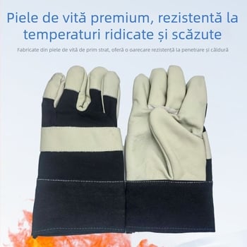 Mănuși de sudură din piele, protecție completă, rezistente la căldură și la temperaturi înalte, durabile la abraziune, groși pentru sudori, potrivite pentru MIG/MAG și TIG