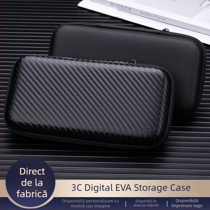 Etui dreptunghiular EVA cu fermoar pentru stocare hard disk de 3,5 inch, cabluri și căști