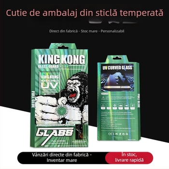 Ambalaj UV pentru Samsung și Huawei, protecție a confidențialității pentru sticlă securizată, cutie cu design diamant și tavă blister pentru filmul curbat