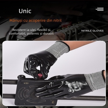 Mănuși de protecție groase din cauciuc, cu acoperire rezistente la abraziune, impermeabile și rezistente la ulei, pentru vopsire și sudură.