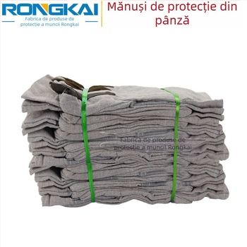 Mănuși din pânză cu palmă din piele, protecție rezistentă la uzură, pentru sudură, protecție din bumbac cu un singur strat