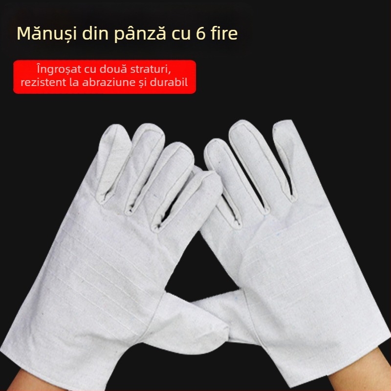 Mănuși de sudură din pânză, cu dublu strat și căptușeală completă, groase, rezistente la uzură și izolație termică
