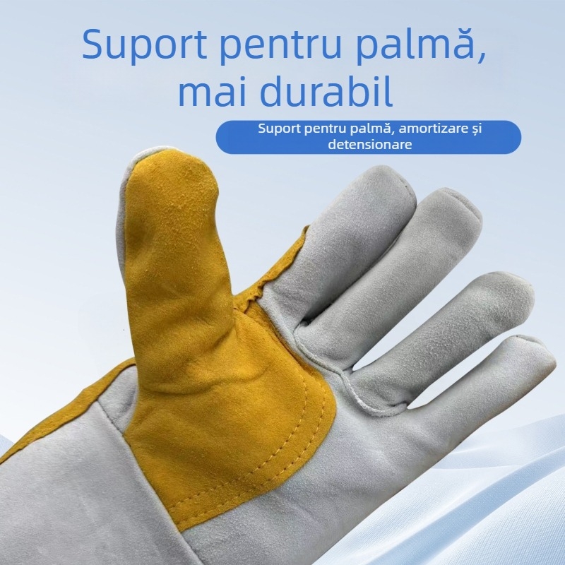 Mănuși de sudură din piele de miel, lungi, rezistente la temperaturi înalte, izolație termică, protecție împotriva arsurilor, durabile, îngroșate, pentru sudare MIG