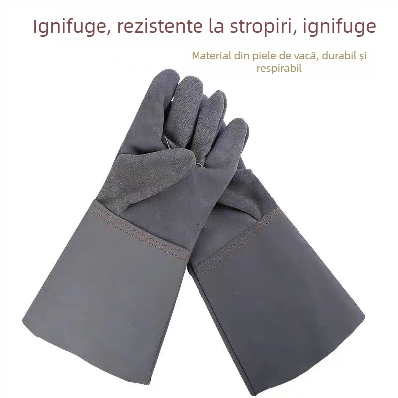 Mănuși lungi de sudură din piele de vită