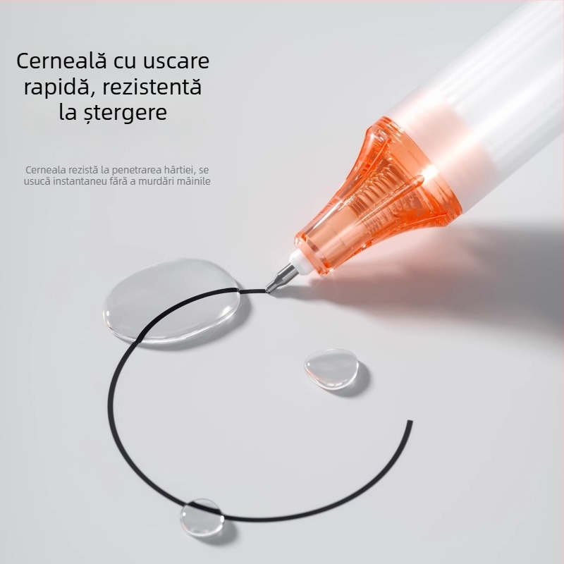 Pix gel Jianchuang Linghuan cu atingere, mecanism de extragere a cernelei, uscare rapidă, vârf ST, bilă dublă, negru