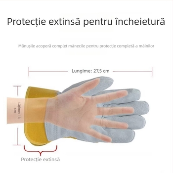Mănuși de sudură din semi-piele Starworking, Mănuși din piele de vită rezistente la uzură, 1 pereche, Model XGS-P1