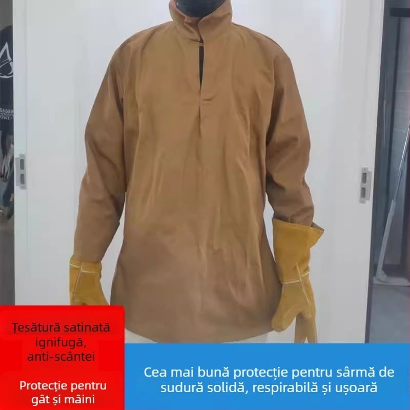 Îmbrăcăminte de protecție pentru sudură, din canvas gros twill, rezistentă la foc, include șorț, design reversibil