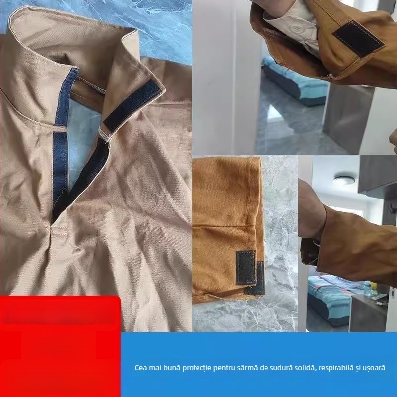 Îmbrăcăminte de protecție pentru sudură, din canvas gros twill, rezistentă la foc, include șorț, design reversibil