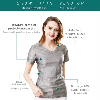 Minnie Tricou unisex pentru patru anotimpuri, cu protecție împotriva radiațiilor, fibre de argint