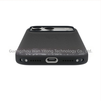 Carcasă din țesătură pentru iPhone 17 Pro Max, două în unu, cu buton AI pentru cameră și aderență magnetică puternică, PU piele, tricotat manual