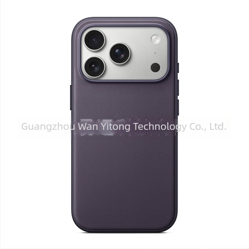 Carcasă din țesătură pentru iPhone 17 Pro Max, două în unu, cu buton AI pentru cameră și aderență magnetică puternică, PU piele, tricotat manual