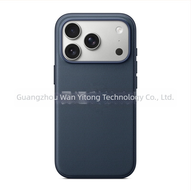 Carcasă din țesătură pentru iPhone 17 Pro Max, două în unu, cu buton AI pentru cameră și aderență magnetică puternică, PU piele, tricotat manual