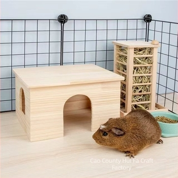 Casă pentru hamster din lemn solid, design creativ, mini peisaj din lemn, cuib pentru animale de companie, jucărie multifuncțională