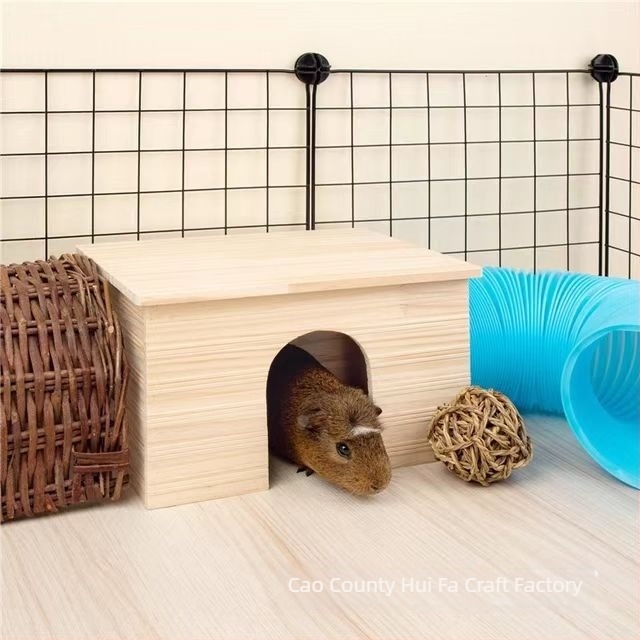 Casă pentru hamster din lemn solid, design creativ, mini peisaj din lemn, cuib pentru animale de companie, jucărie multifuncțională